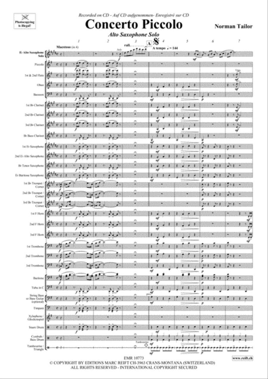 Concerto Piccolo Concerto Piccolo Concert Band scores gallery preview page 3