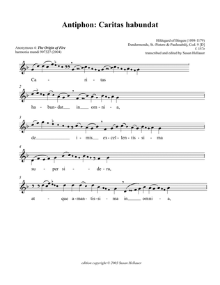 Antiphon: Caritas habundat in omnia, from Anonymous 4: "The Origin of Fire" - Score Only