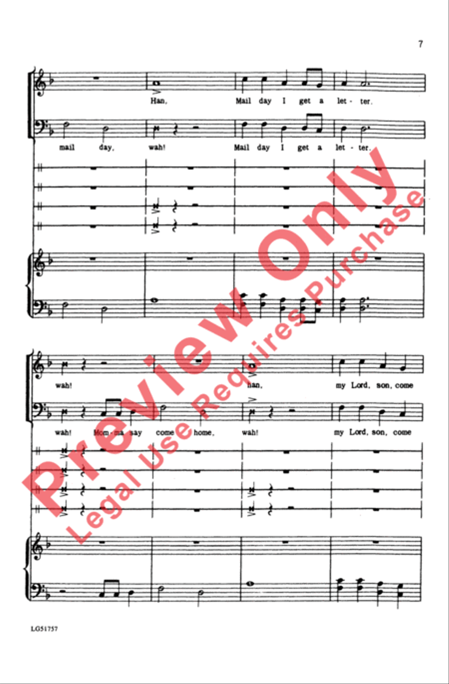 Rainbow 'Round My Shoulder Men's Choir scores gallery preview page 7