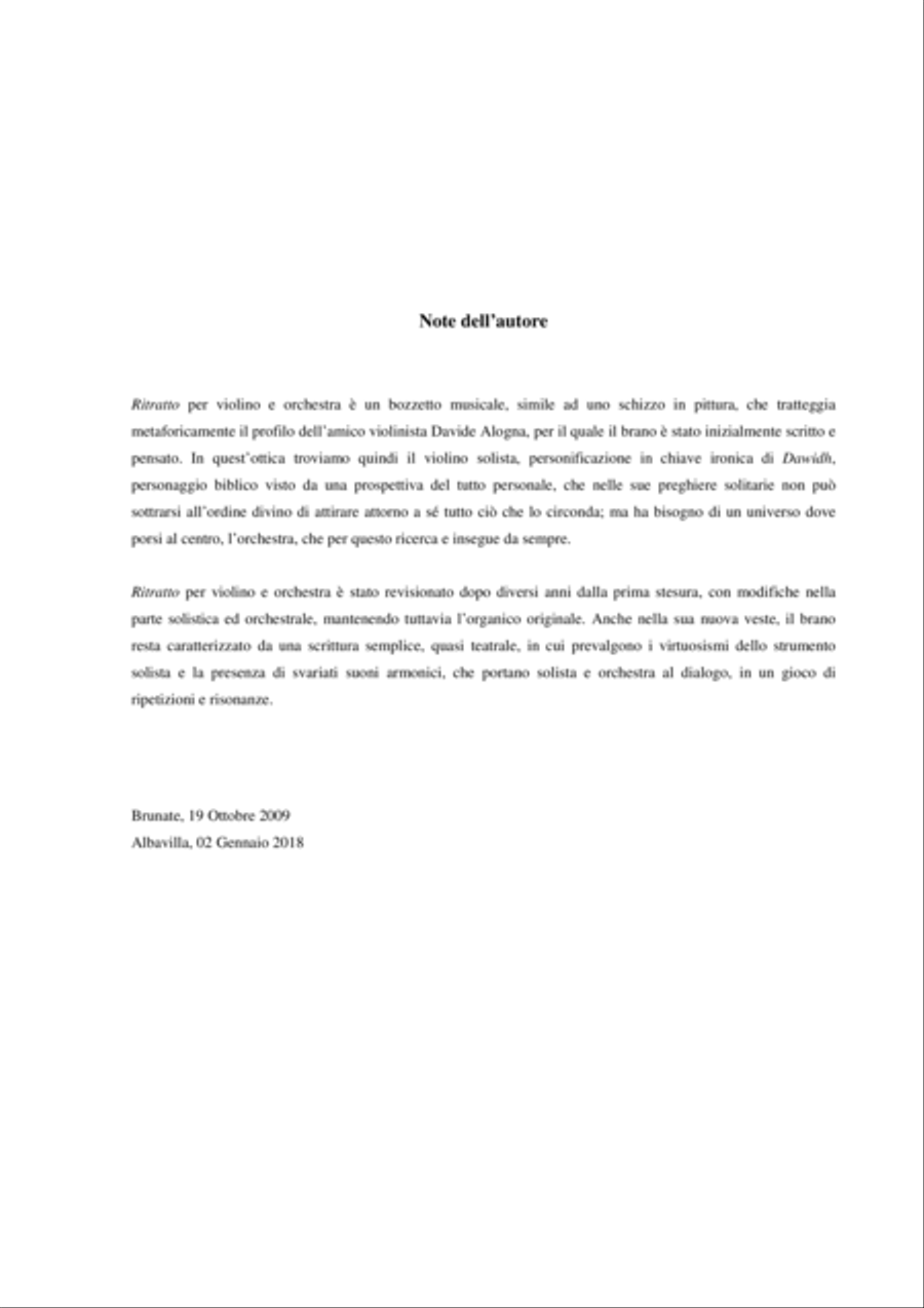 Umberto Pedraglio: RITRATTO (ES 1046) per Violino e Orchestra Large Ensemble scores gallery preview page 3