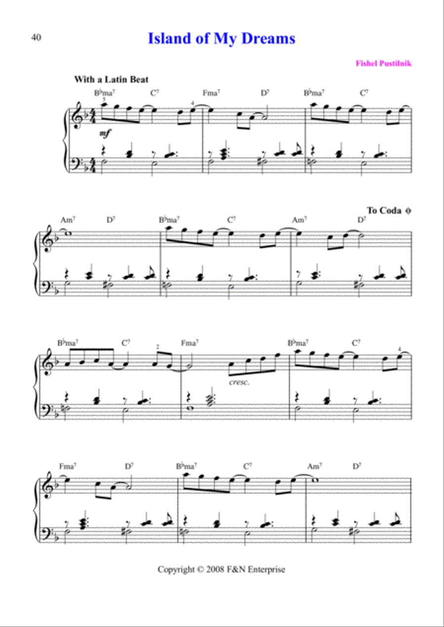 Island Of My Dreams Piano Solo scores gallery preview page 2