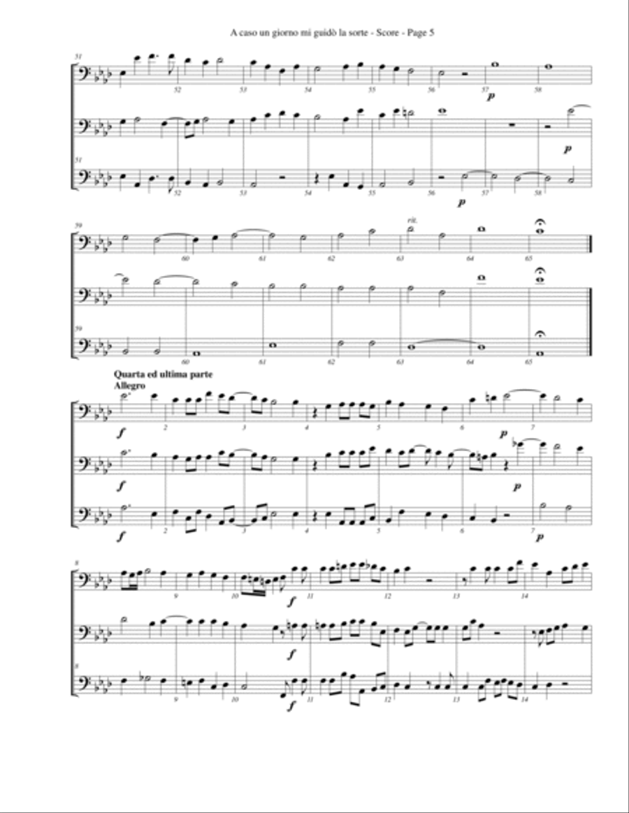 A caso un giorno mi guidò la sorte for Trombone or Low Brass Trio Trombone Trio scores gallery preview page 5