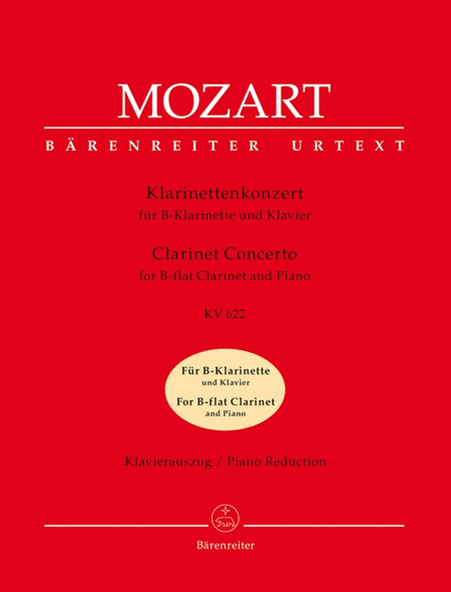 Mozart - Concerto A Major K 622 B Flat Clarinet/Piano