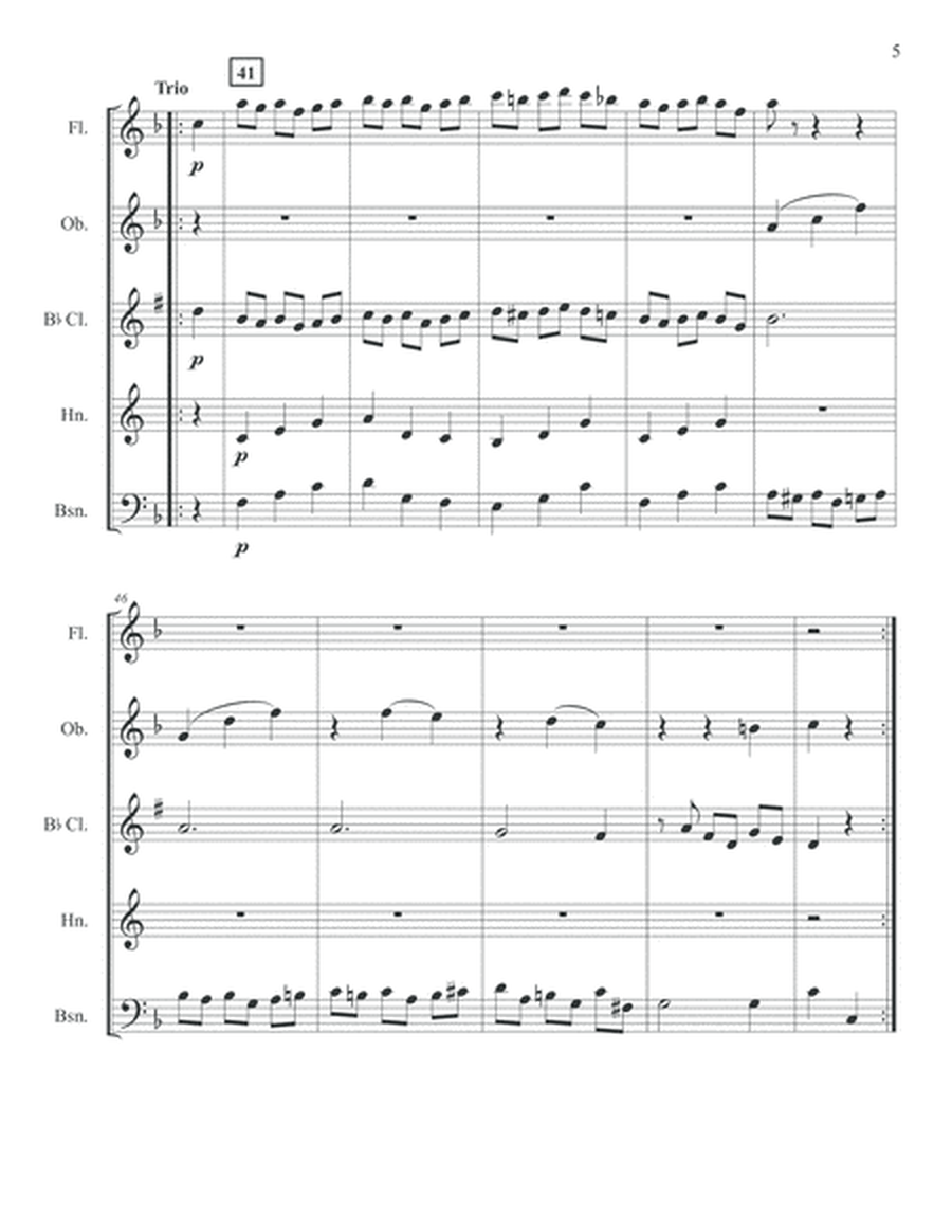 Beethoven Menuetto Woodwind Quintet score and parts image number null
