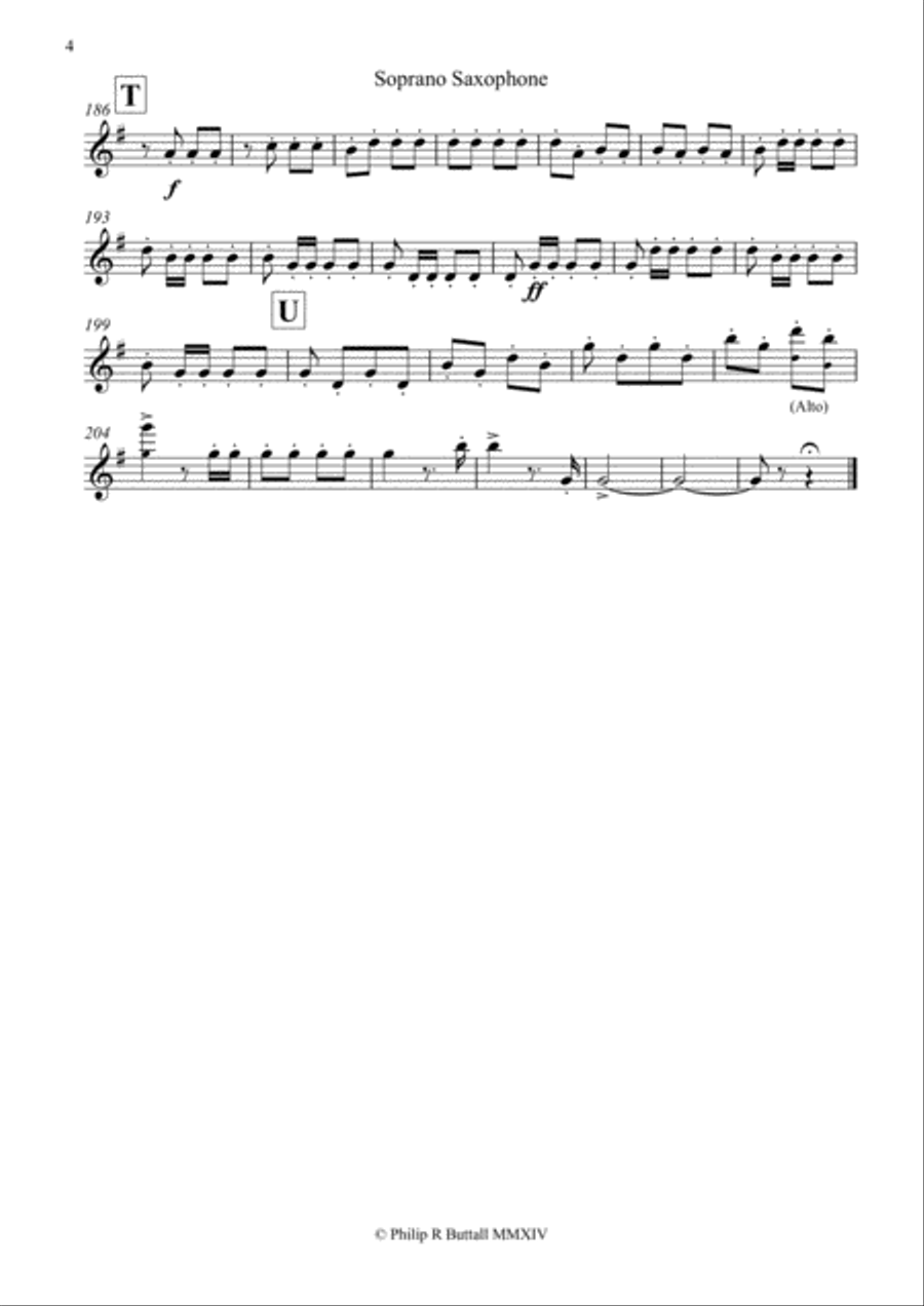 The Lone Ar-ranger (Saxophone Quintet) - Set of Parts [x5] Saxophone Quintet scores gallery preview page 4