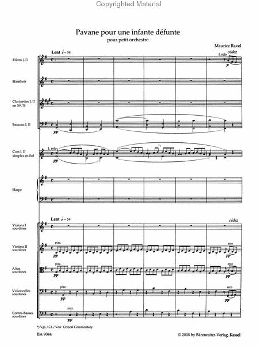 Pavane pour une infante defunte for small Orchestra Chamber Orchestra scores gallery preview page 2