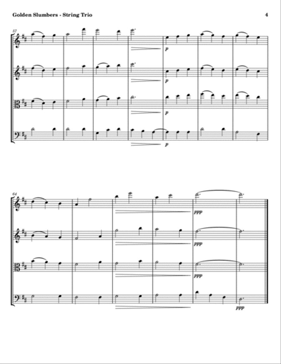 Golden Slumbers - String Trio String Trio scores gallery preview page 4