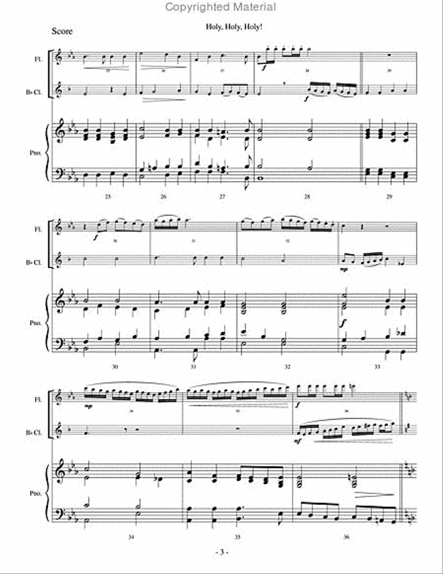 Holy, Holy, Holy, Lord God Almighty! Clarinet scores gallery preview page 4