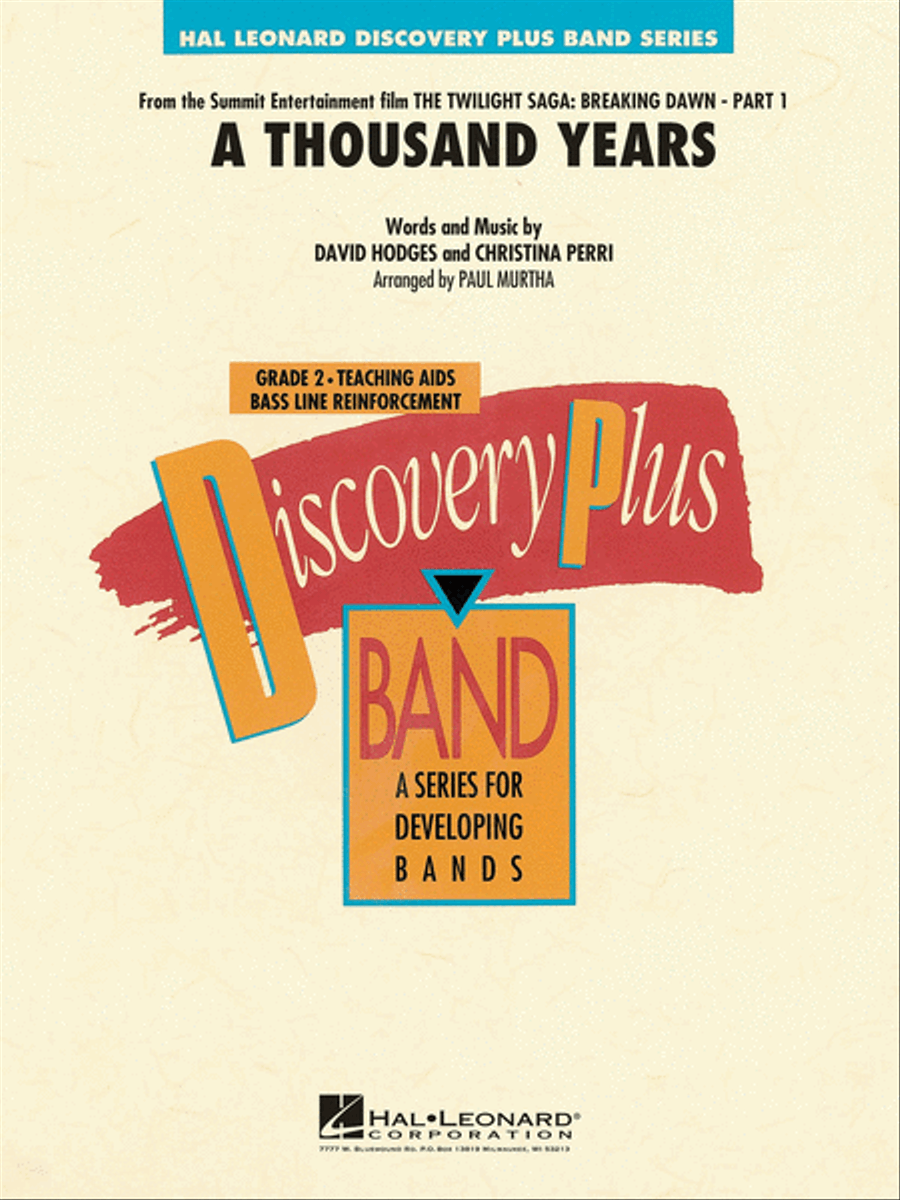 A Thousand Years (from The Twilight Saga: Breaking Dawn, Part 1) Concert Band scores gallery preview page 1