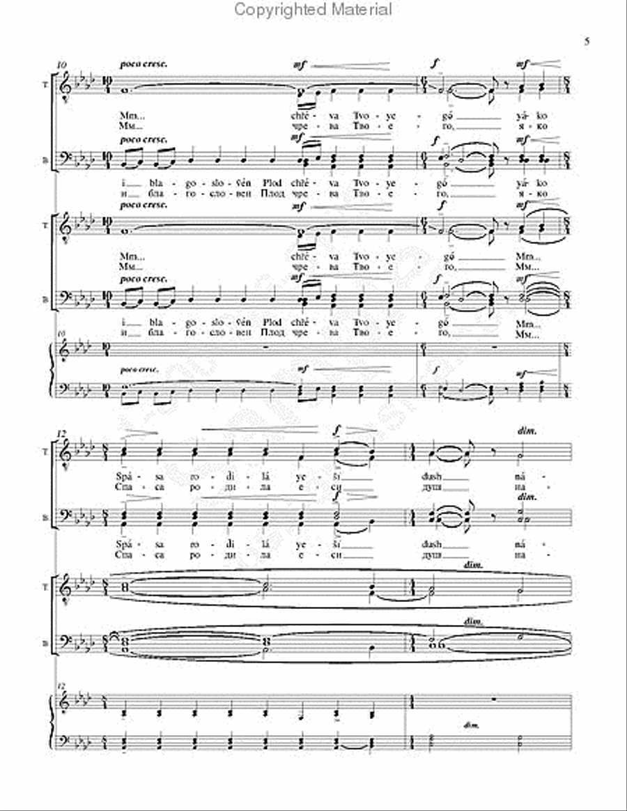 Three Choruses fromCzar Feodor Ioannovich 4-Part scores gallery preview page 4