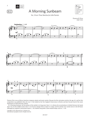 A Morning Sunbeam (Grade 1, list B2, from the ABRSM Piano Syllabus 2023 & 2024)