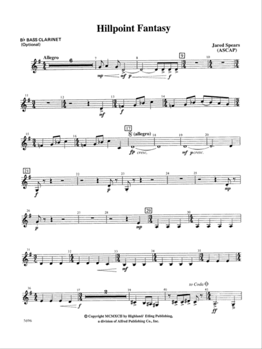 Hill Point Fantasy (Overture for Orchestra): B-flat Bass Clarinet Full Orchestra scores gallery preview page 1