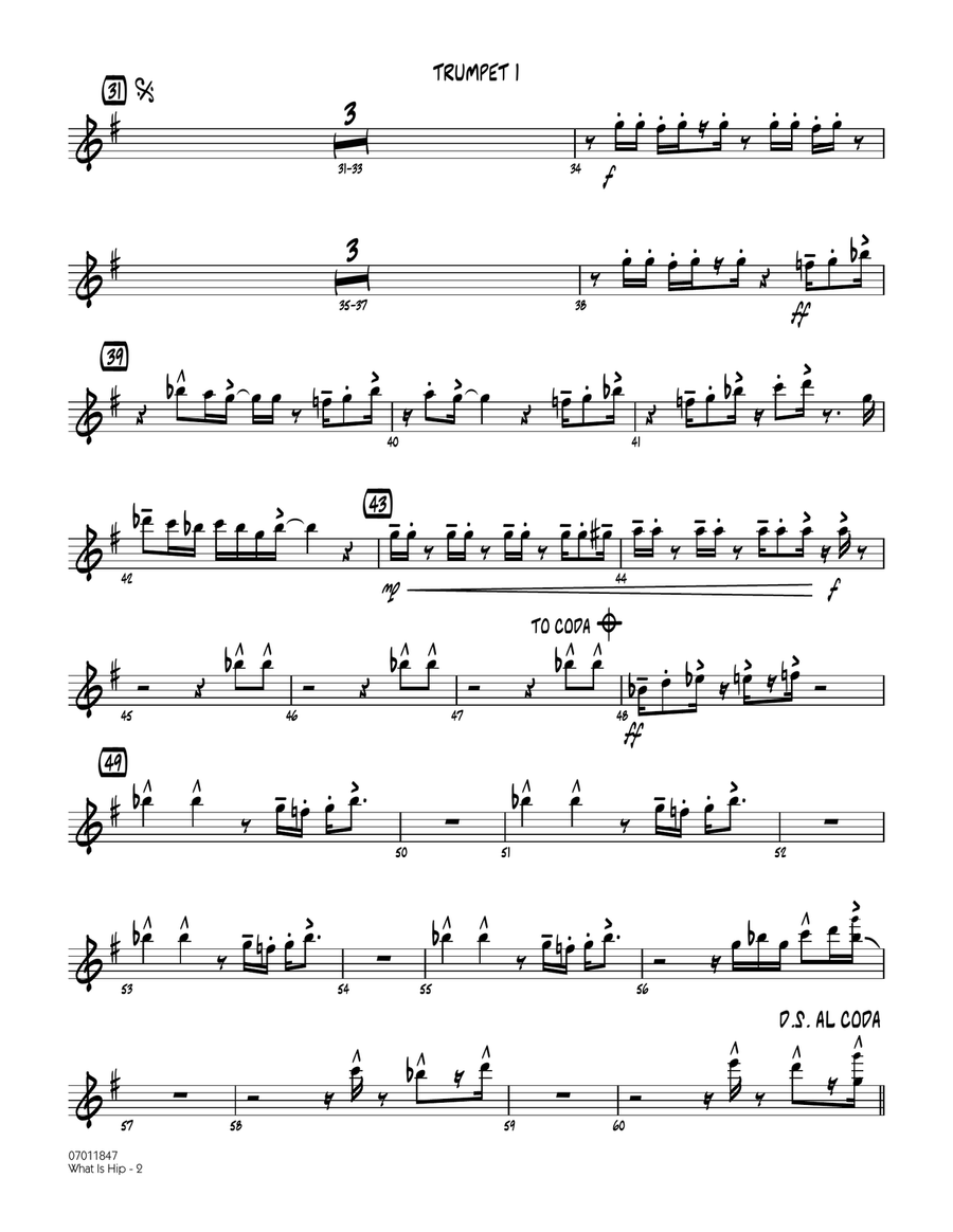 What Is Hip - Trumpet 1 What Is Hip - Trumpet 1 Jazz Ensemble scores gallery preview page 2