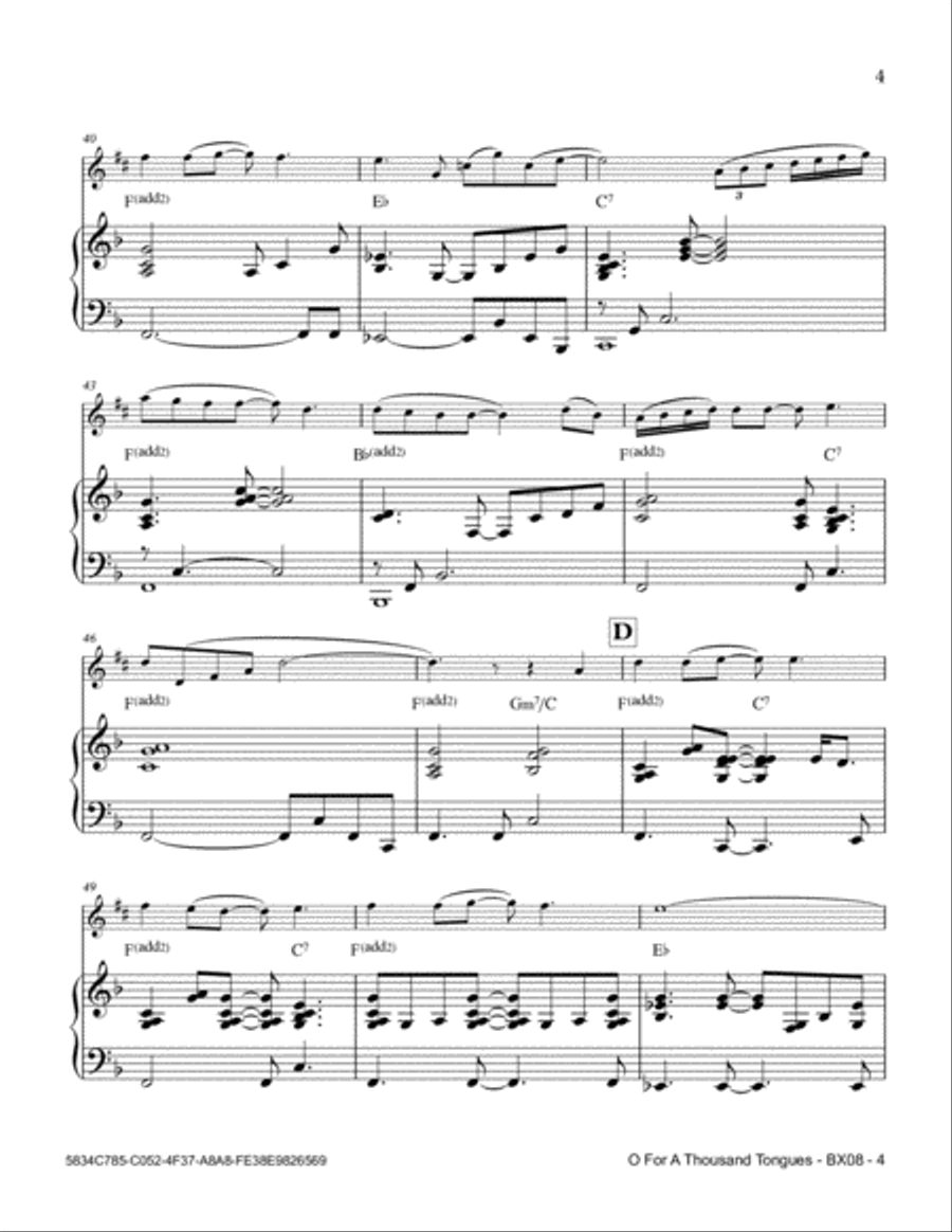 O For A Thousand Tongues Baritone Saxophone scores gallery preview page 5
