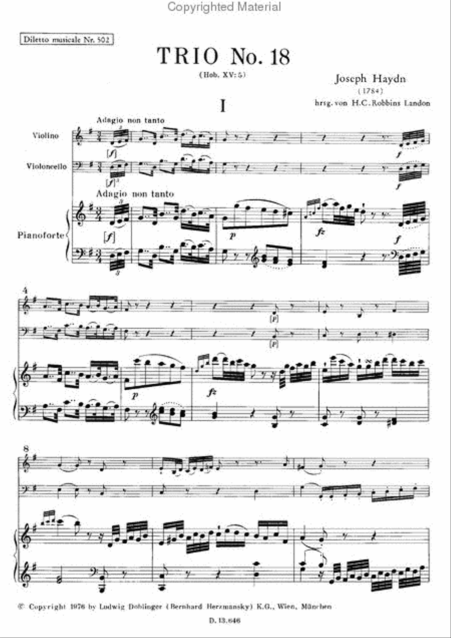 Klaviertrio Nr. 18 G-Dur Piano Trio scores gallery preview page 2