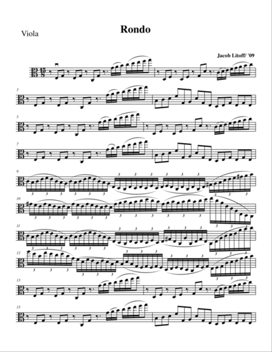 Rondo - Viola part Rondo - Viola part String Quartet scores gallery preview page 1
