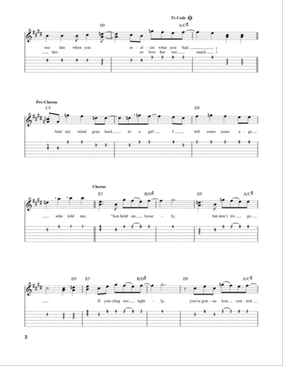 Hold On Loosely Acoustic Guitar scores gallery preview page 2