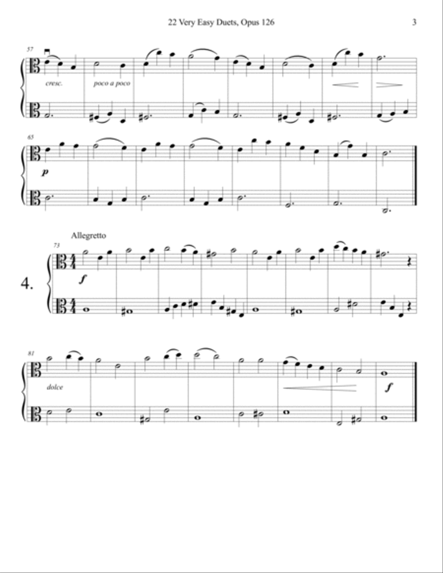 Sebastian Lee 22 Easy Duets Op. 126 for Two Violas String Duet scores gallery preview page 3