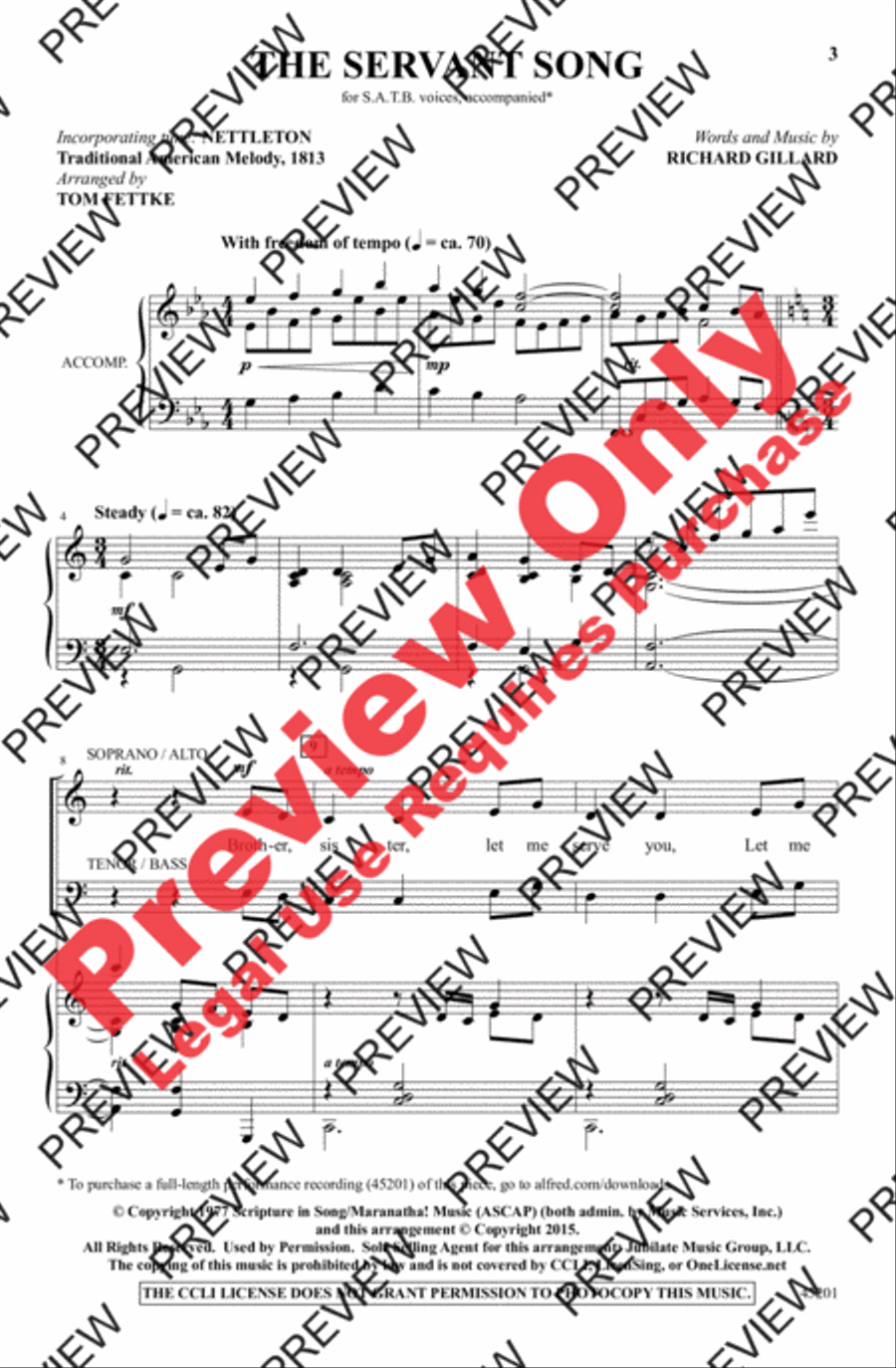 The Servant Song 4-Part scores gallery preview page 3