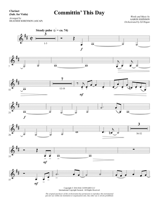 Committin' This Day - Clarinet (sub Viola)