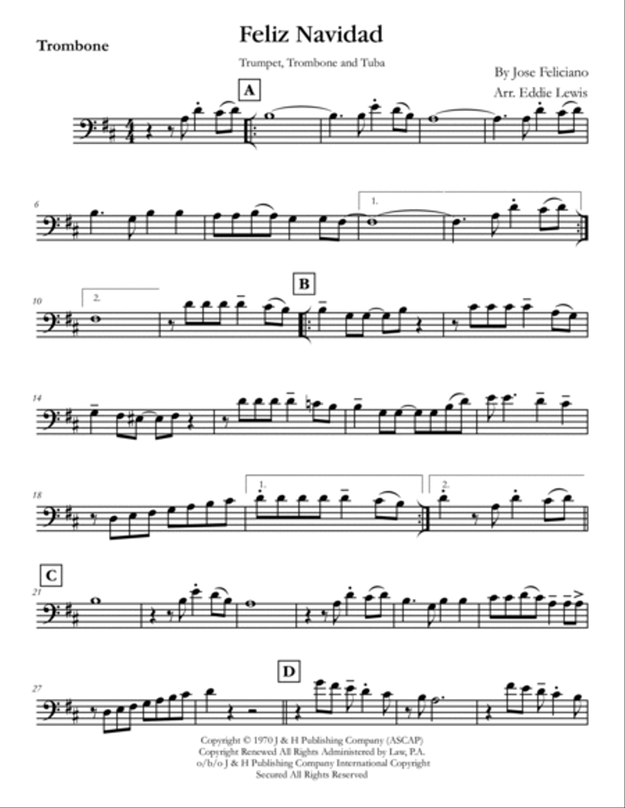 Feliz Navidad Feliz Navidad Trombone scores gallery preview page 4
