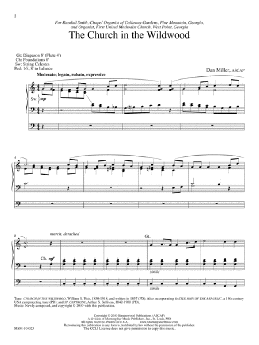 The Church in the Wildwood Organ scores gallery preview page 2