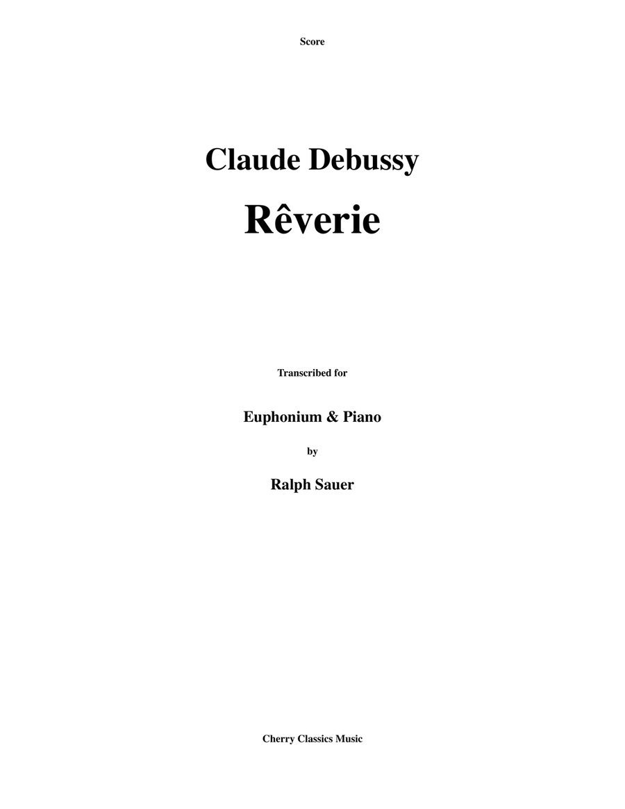 Reverie for Euphonium and Piano Euphonium scores gallery preview page 1