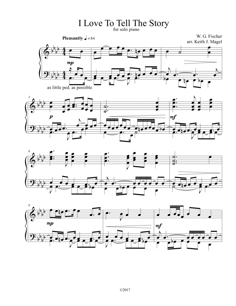 I Love To Tell The Story II Piano Solo scores gallery preview page 1