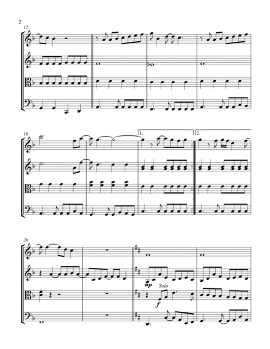 Wouldn't It Be Nice String Quartet scores gallery preview page 2