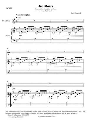Bach-Gounod: Ave Maria for Bass Flute & Piano