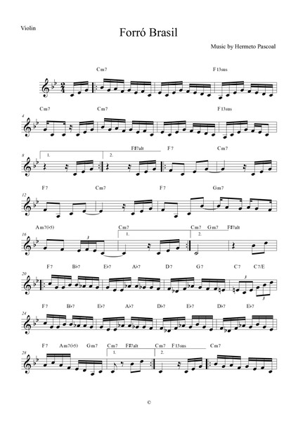 Forró Brasil by Hermeto Pascoal - Lead Sheet for Violin image number null