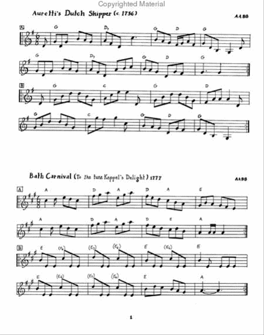 Twenty Eight Country Dances as Done at the New Boston Fair Violin scores gallery preview page 2