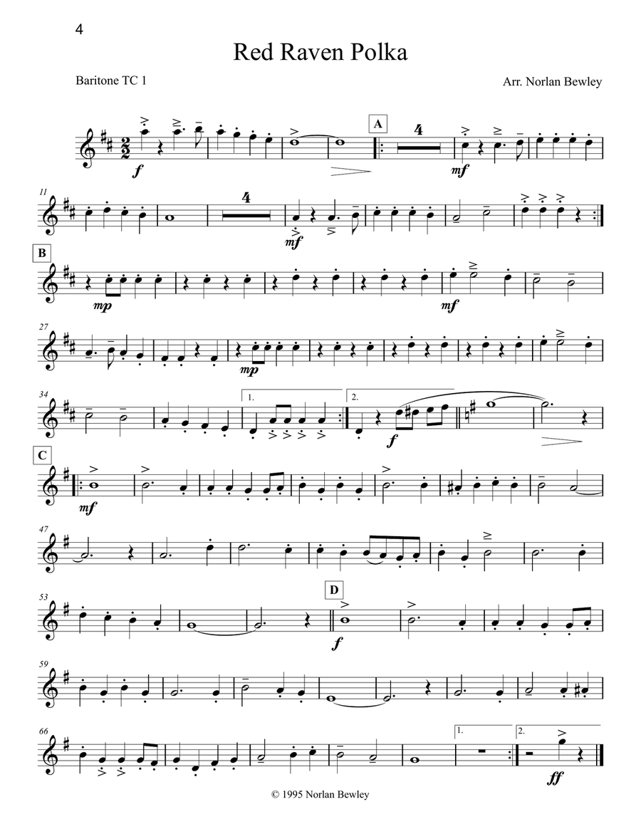 Octubafest Baritone 1 Treble Clef Part Book - Tuba/Euphonium Quartet Baritone Horn TC scores gallery preview page 6