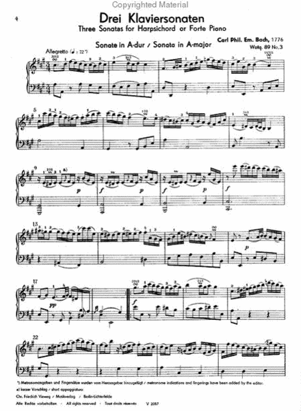 Drei Klaviersonaten Wotq. 89,3 / 89,5 / 91,4
