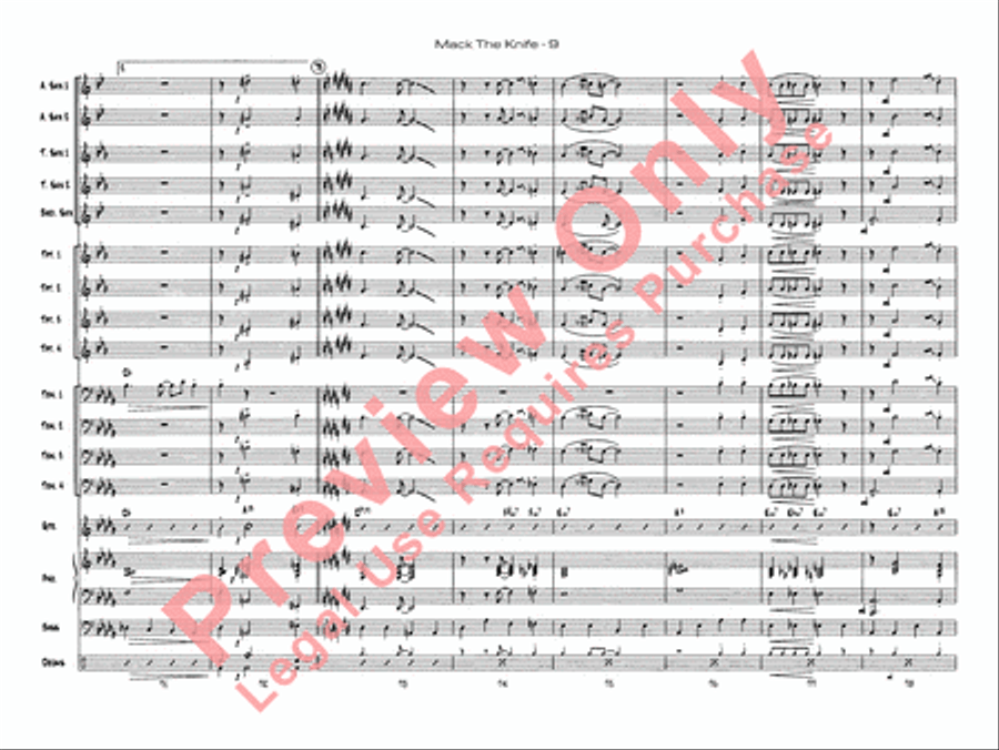 Mack the Knife (from The Threepenny Opera) Jazz Ensemble scores gallery preview page 11
