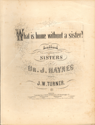 What is Home Without a Sister? Ballad