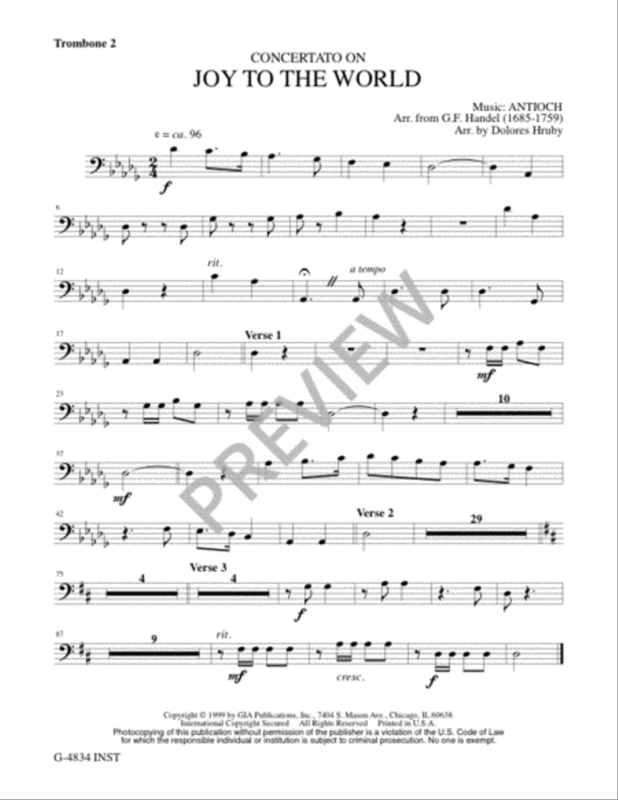 Joy to the World - Instrument edition Trombone scores gallery preview page 7
