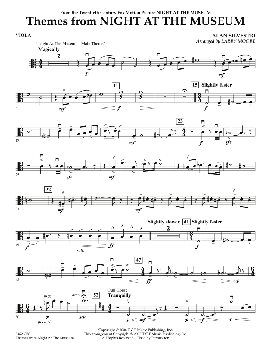 Themes from Night at the Museum - Viola Orchestra scores gallery preview page 1
