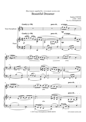 Beautiful Dreamer - Tenor Saxophone and Piano