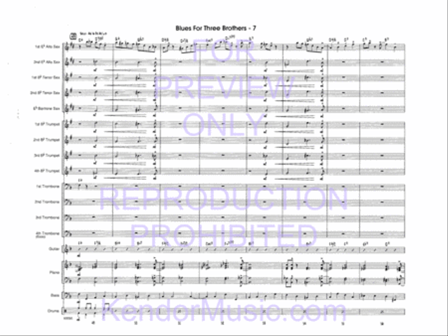 Blues For Three Brothers Jazz Ensemble scores gallery preview page 9