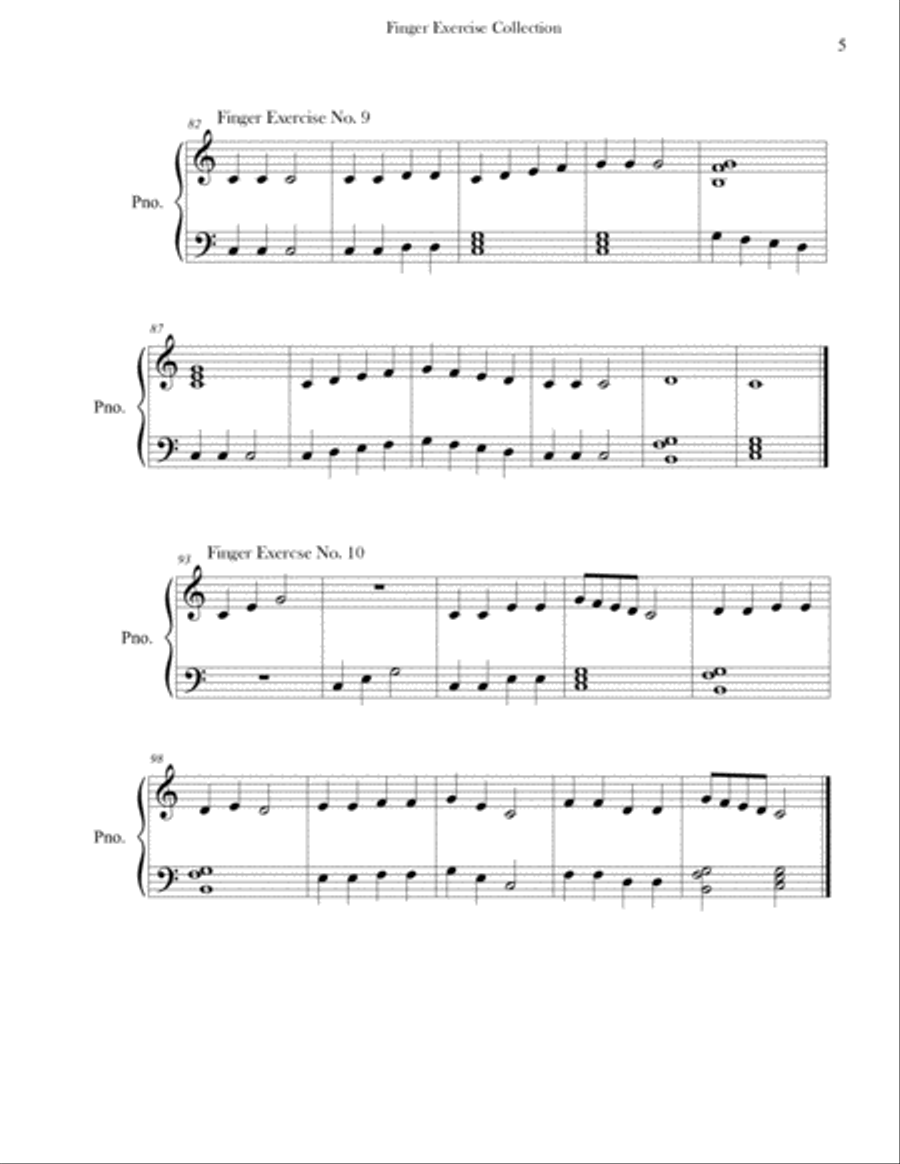 Finger Exercise Collection (24 exercises in C major) Piano Method scores gallery preview page 5