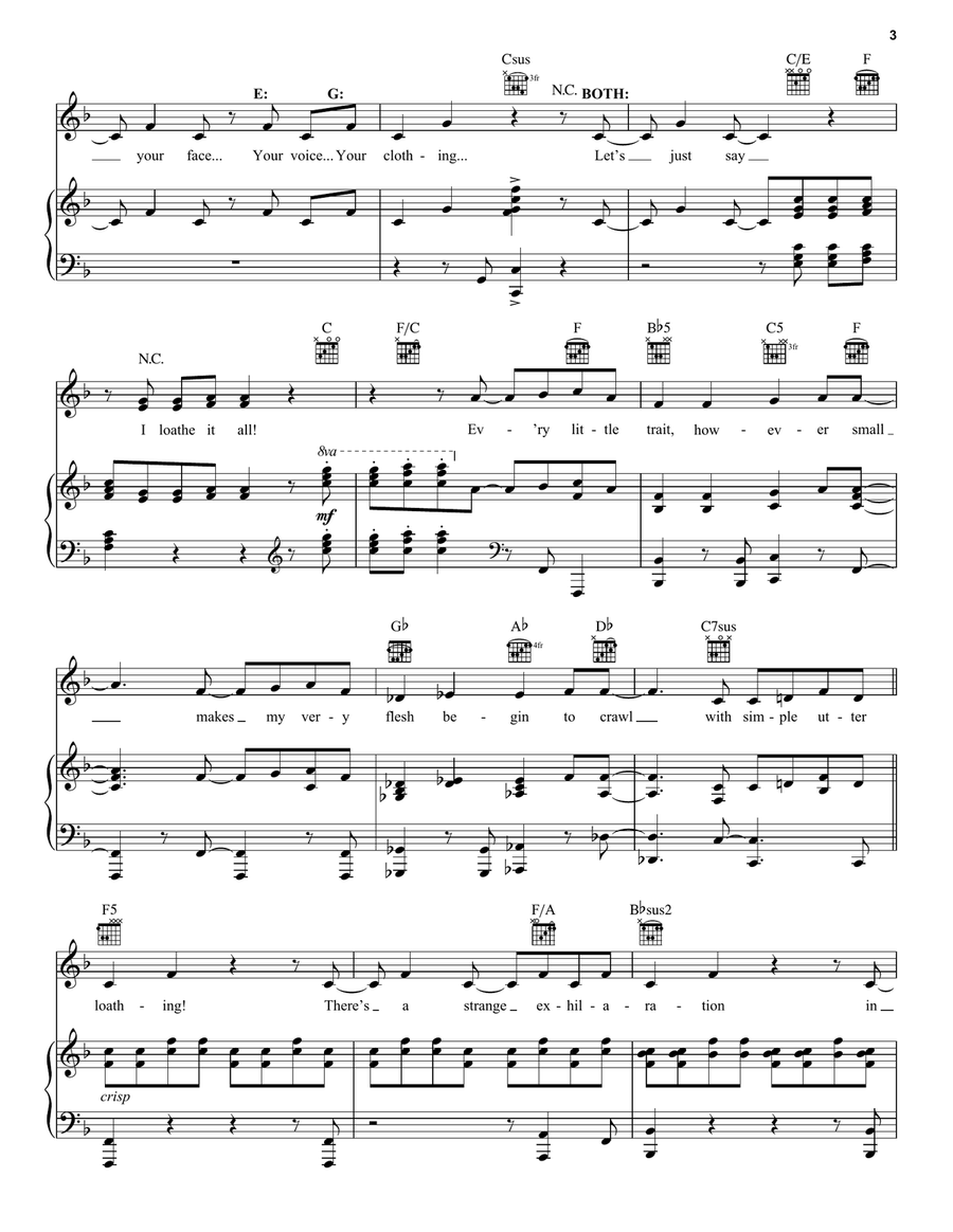 What Is This Feeling? (from Wicked) Piano, Vocal, Guitar scores gallery preview page 3