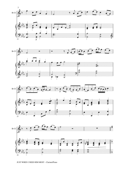 Gary Lanier: 3 BEAUTIFUL HYMNS, Set III (Duets for Bb Clarinet & Piano) image number null