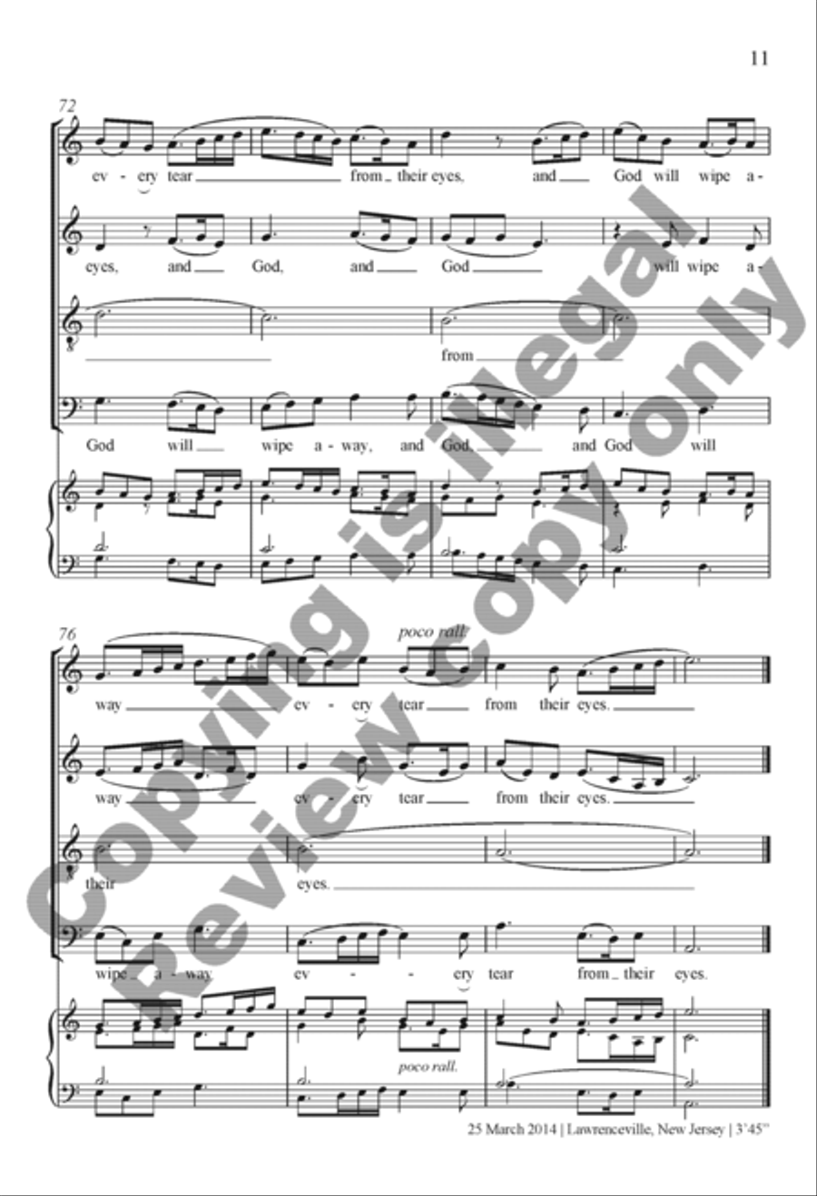For the Lamb Will Be Their Shepherd 4-Part scores gallery preview page 19