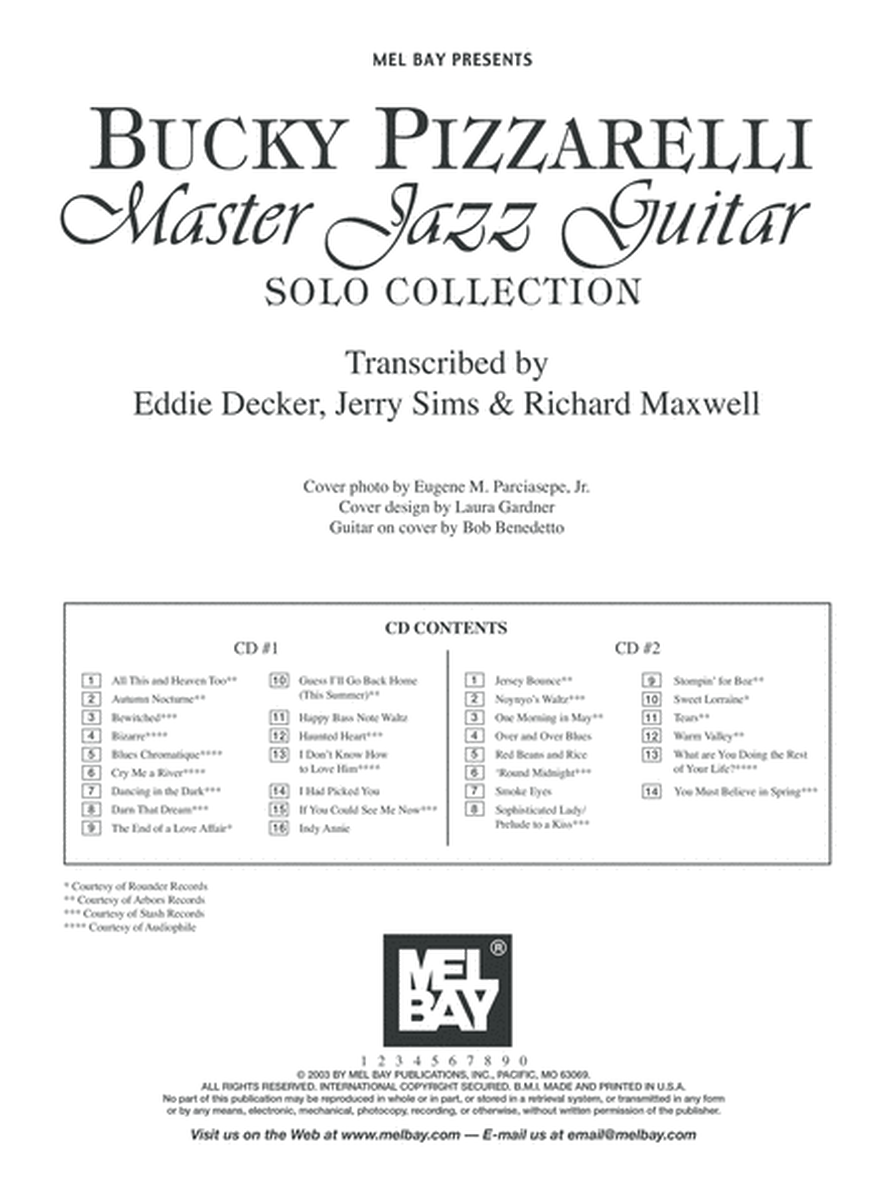 Bucky Pizzarelli Master Jazz Guitar Solo Collection image number null