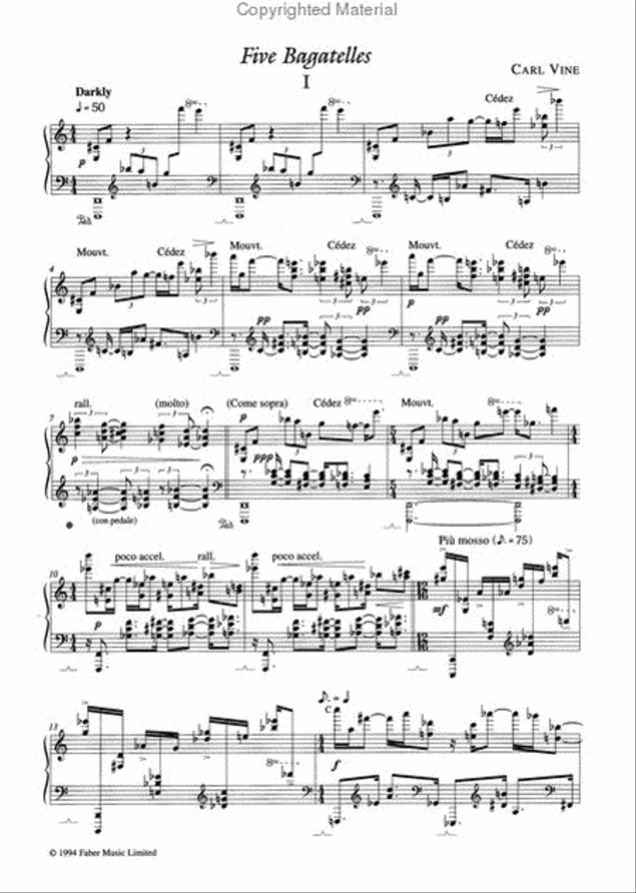 Five Bagatelles Piano Solo scores gallery preview page 2
