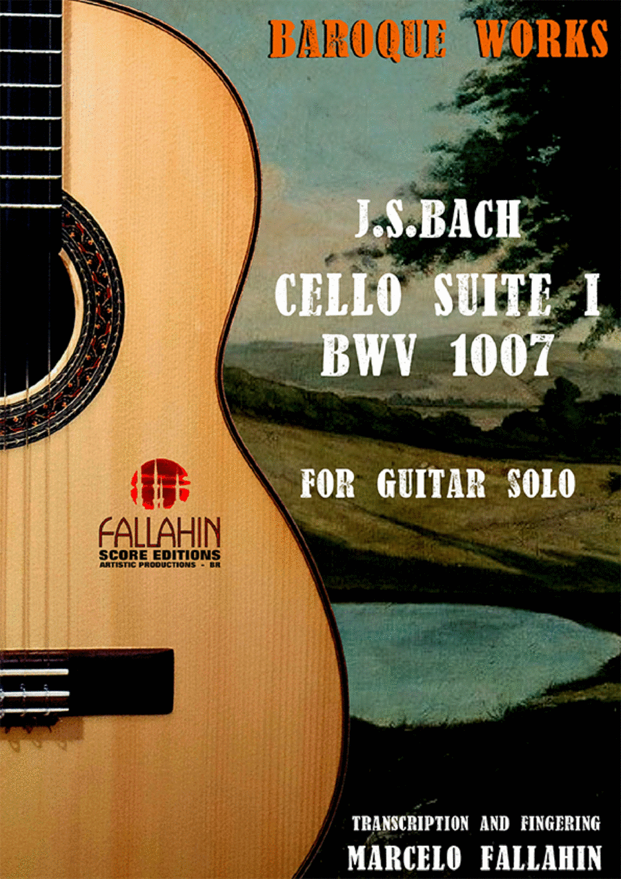 CELLO SUITE I (BWV 1007) - J.S.BACH - FOR GUITAR SOLO Acoustic Guitar scores gallery preview page 1