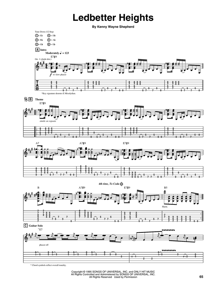 Ledbetter Heights Acoustic Guitar scores gallery preview page 1