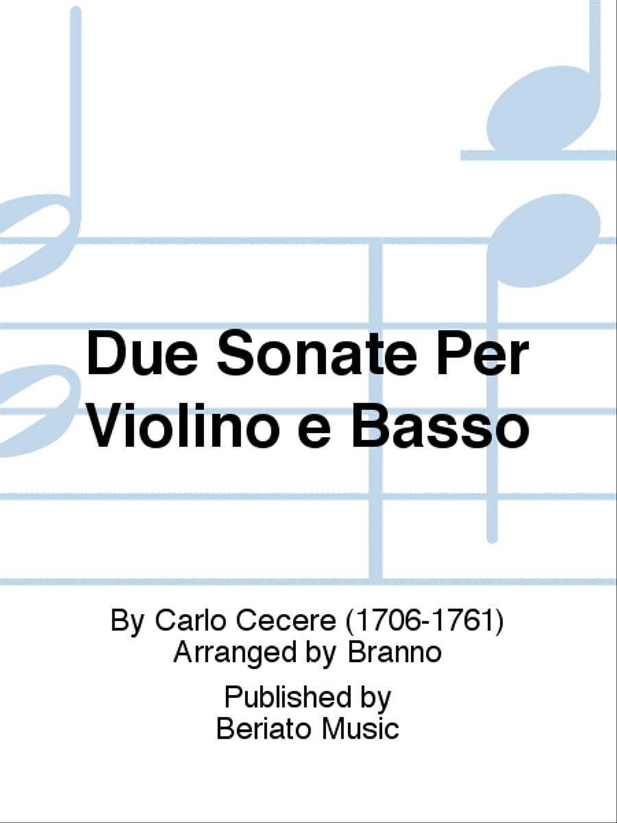 Due Sonate Per Violino e Basso Violin Solo scores gallery preview page 1