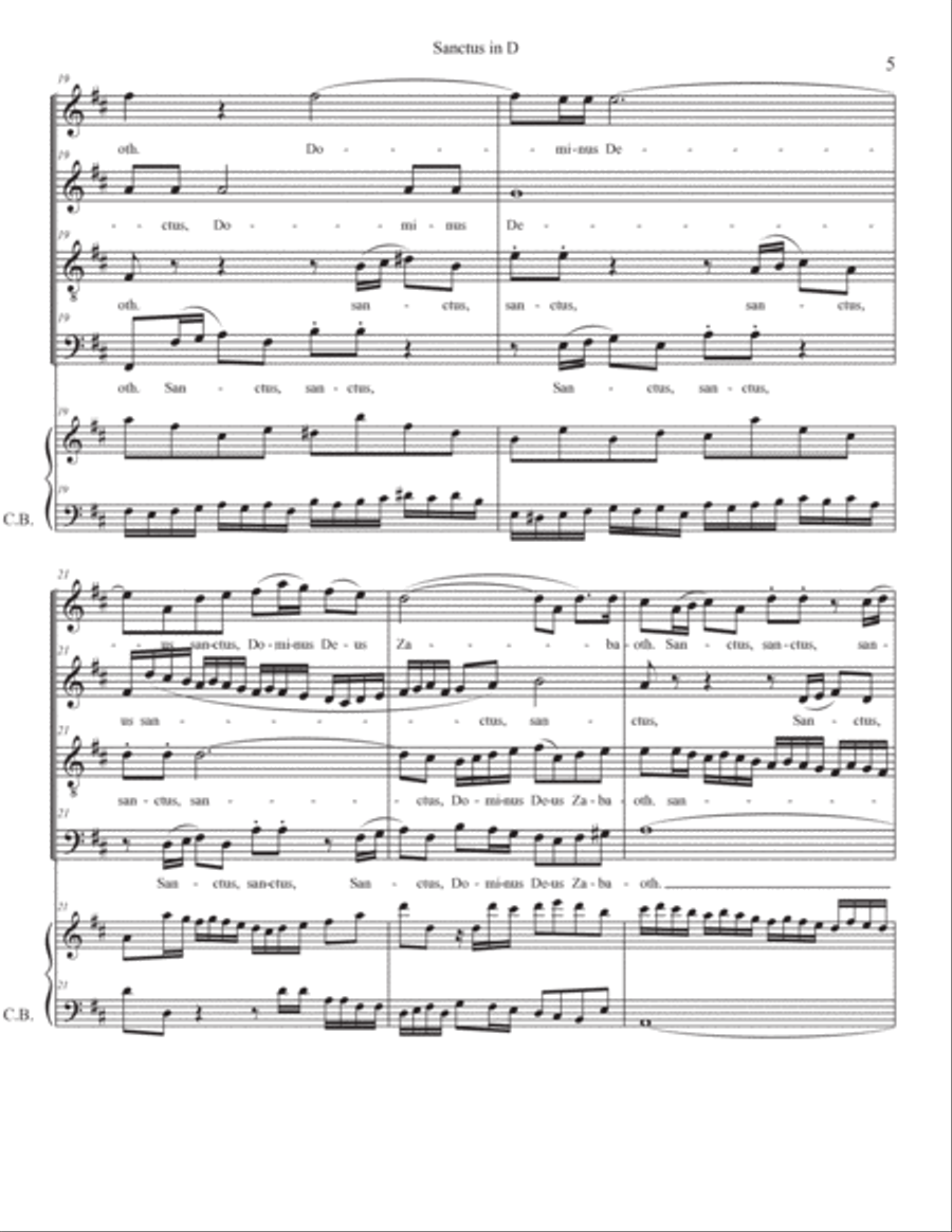Sanctus in D Major 4-Part scores gallery preview page 5